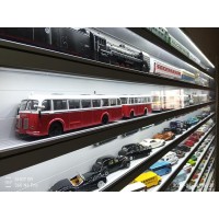 铝合金火车模型展示架LED带灯防尘挂墙手办公仔玩具金属货架