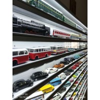 铝合金火车模型展示架LED带灯防尘挂墙手办公仔玩具货架